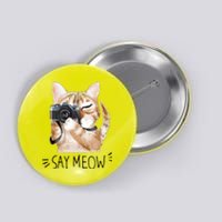 Say Meow Cute Cat Picture Button