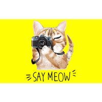 Say Meow Cute Cat Picture Bumper Sticker