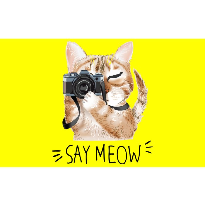 Say Meow Cute Cat Picture Bumper Sticker