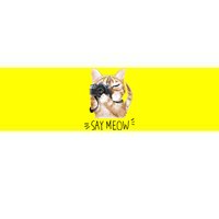 Say Meow Cute Cat Picture Bumper Sticker