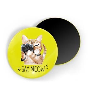 Say Meow Cute Cat Picture Magnet