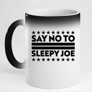 Say No To Sleepy Joe Pro-Trump 11oz Black Color Changing Mug