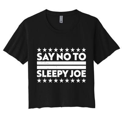 Say No To Sleepy Joe Pro-Trump Crop Top