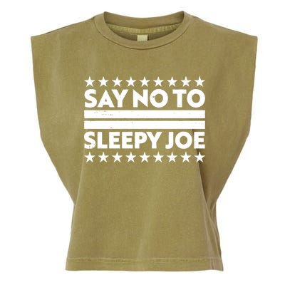 Say No To Sleepy Joe Pro-Trump Garment-Dyed Women's Muscle Tee