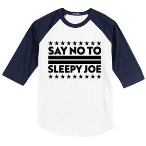 Say No To Sleepy Joe Pro-Trump Baseball Sleeve Shirt