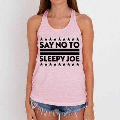 Say No To Sleepy Joe Pro-Trump Women's Knotted Racerback Tank