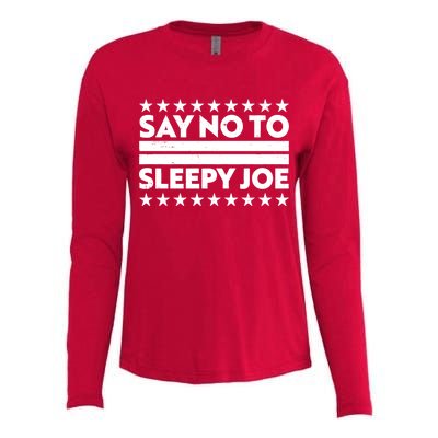 Say No To Sleepy Joe Pro-Trump Womens Cotton Relaxed Long Sleeve T-Shirt