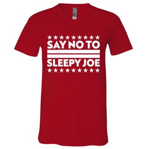 Say No To Sleepy Joe Pro-Trump V-Neck T-Shirt