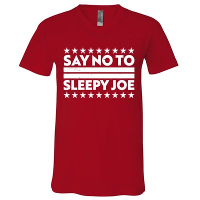 Say No To Sleepy Joe Pro-Trump V-Neck T-Shirt