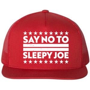 Say No To Sleepy Joe Pro-Trump Flat Bill Trucker Hat