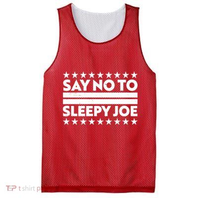 Say No To Sleepy Joe Pro-Trump Mesh Reversible Basketball Jersey Tank