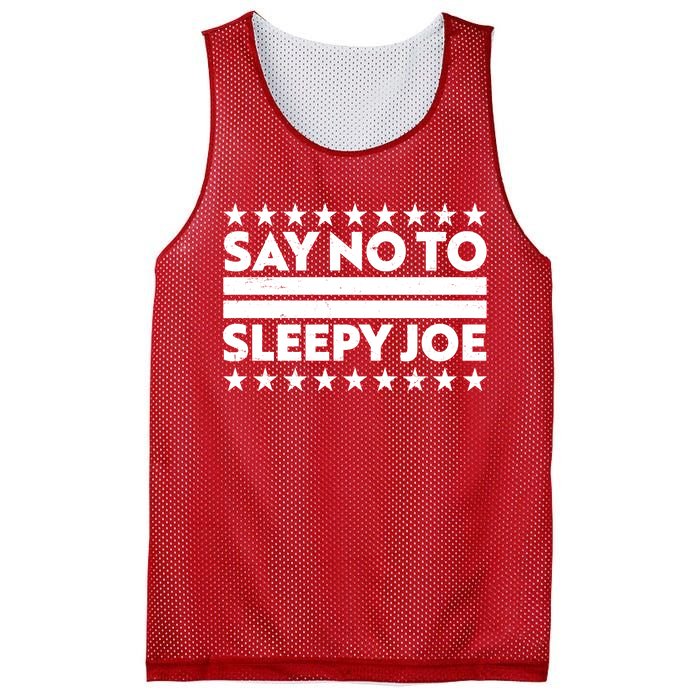 Say No To Sleepy Joe Pro-Trump Mesh Reversible Basketball Jersey Tank