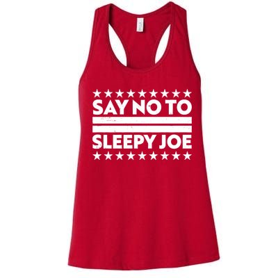 Say No To Sleepy Joe Pro-Trump Women's Racerback Tank