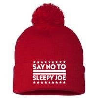 Say No To Sleepy Joe Pro-Trump Pom Pom 12in Knit Beanie