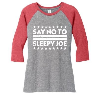 Say No To Sleepy Joe Pro-Trump Women's Tri-Blend 3/4-Sleeve Raglan Shirt