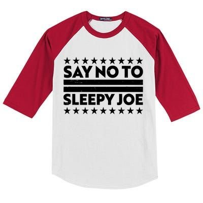 Say No To Sleepy Joe Pro-Trump Kids Colorblock Raglan Jersey