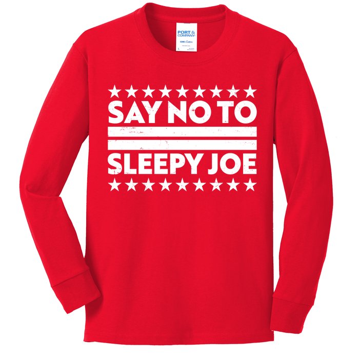 Say No To Sleepy Joe Pro-Trump Kids Long Sleeve Shirt