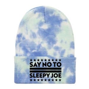 Say No To Sleepy Joe Pro-Trump Tie Dye 12in Knit Beanie