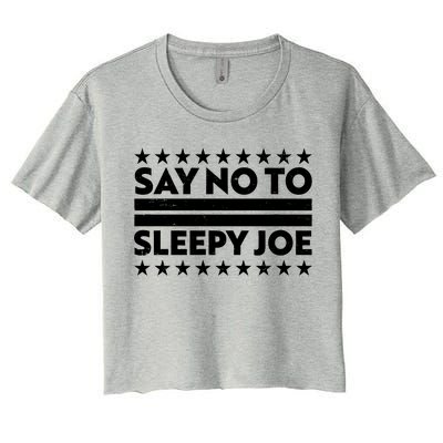 Say No To Sleepy Joe Pro-Trump Women's Crop Top Tee