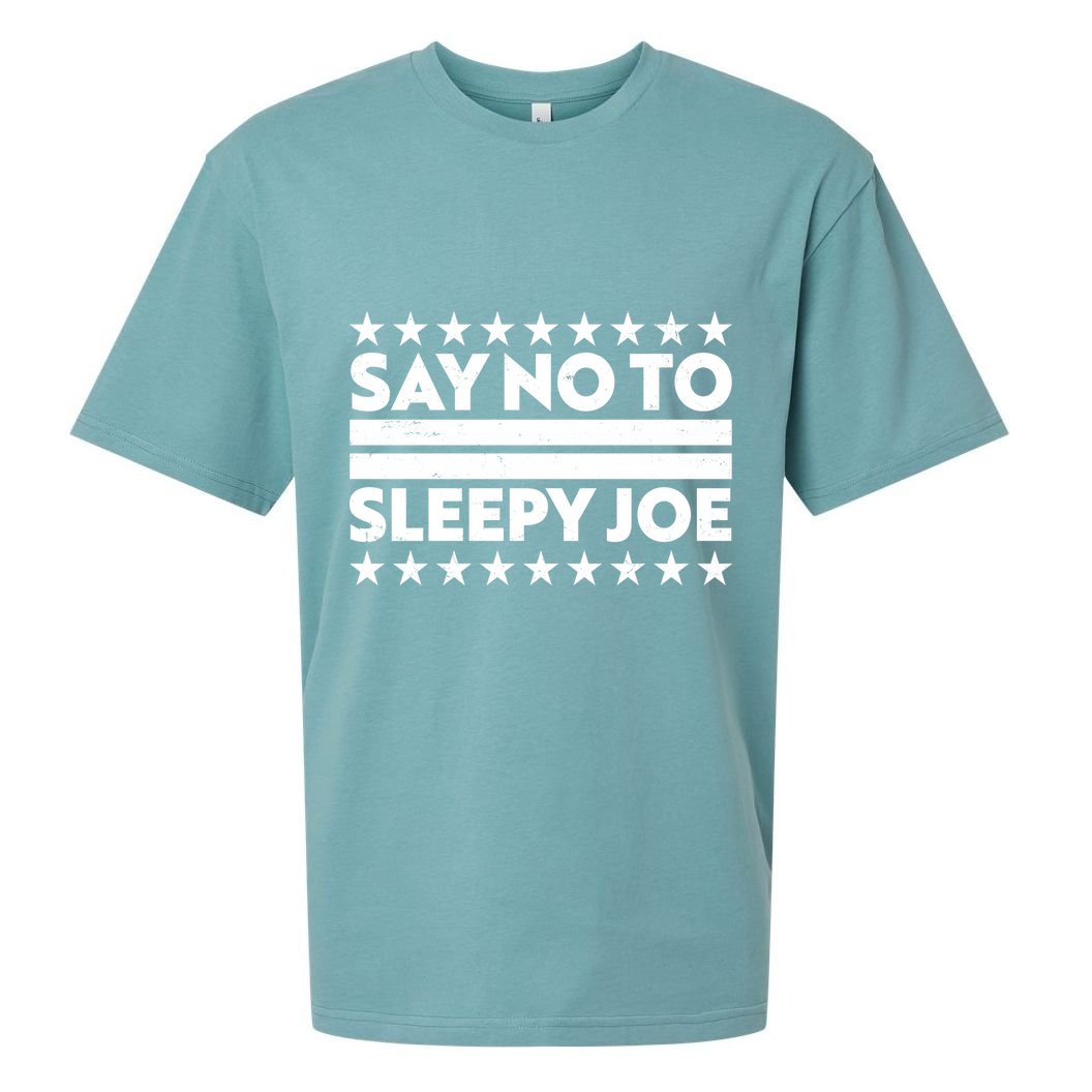 Say No To Sleepy Joe Pro-Trump Sueded Cloud Jersey T-Shirt