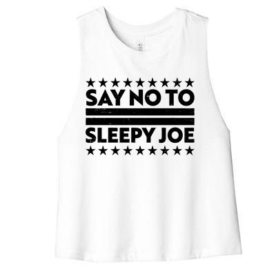 Say No To Sleepy Joe Pro-Trump Women's Racerback Cropped Tank