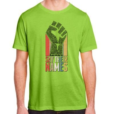 Say Their Names Black Lives Matter Remembering Victim Names Adult ChromaSoft Performance T-Shirt