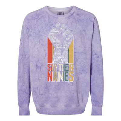 Say Their Names Black Lives Matter Remembering Victim Names Colorblast Crewneck Sweatshirt