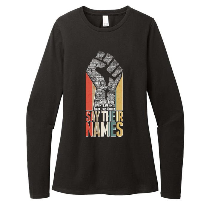 Say Their Names Black Lives Matter Remembering Victim Names Womens CVC Long Sleeve Shirt