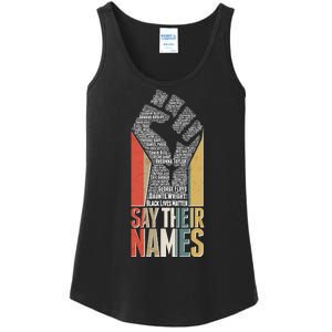 Say Their Names Black Lives Matter Remembering Victim Names Ladies Essential Tank