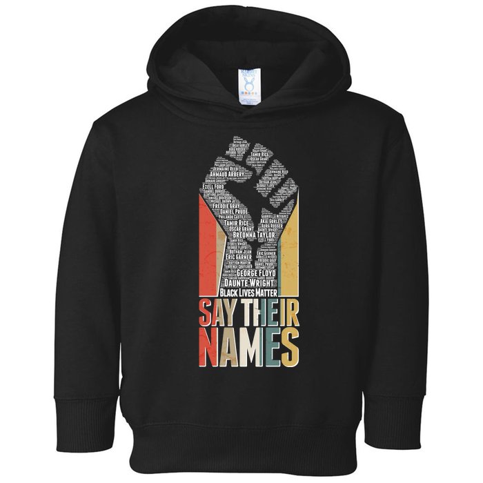 Say Their Names Black Lives Matter Remembering Victim Names Toddler Hoodie