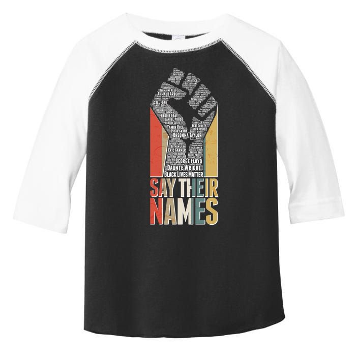 Say Their Names Black Lives Matter Remembering Victim Names Toddler Fine Jersey T-Shirt