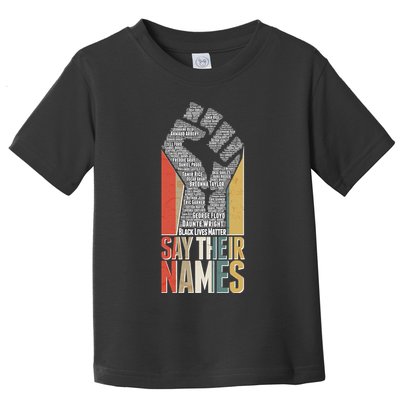 Say Their Names Black Lives Matter Remembering Victim Names Toddler T-Shirt