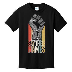 Say Their Names Black Lives Matter Remembering Victim Names Kids T-Shirt