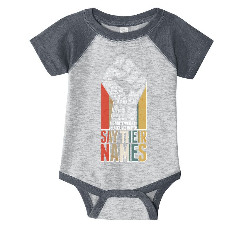 Say Their Names Black Lives Matter Remembering Victim Names Infant Baby Jersey Bodysuit
