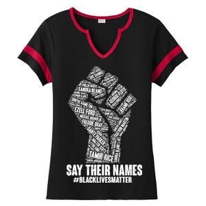 Say Their Names #BLACKLIVESMATTER Ladies Halftime Notch Neck Tee