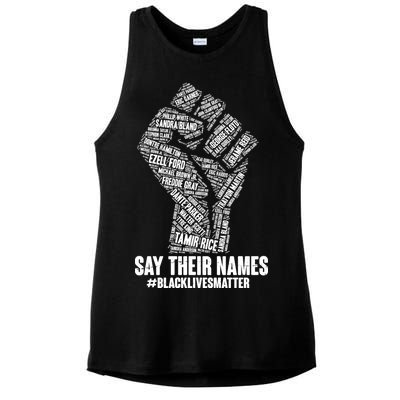 Say Their Names #BLACKLIVESMATTER Ladies PosiCharge Tri-Blend Wicking Tank