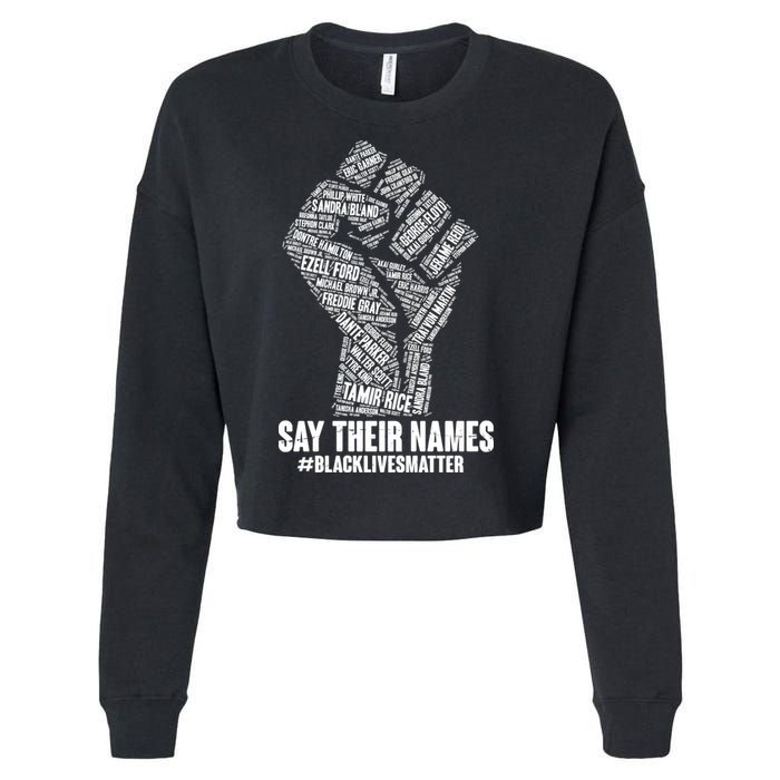 Say Their Names #BLACKLIVESMATTER Cropped Pullover Crew