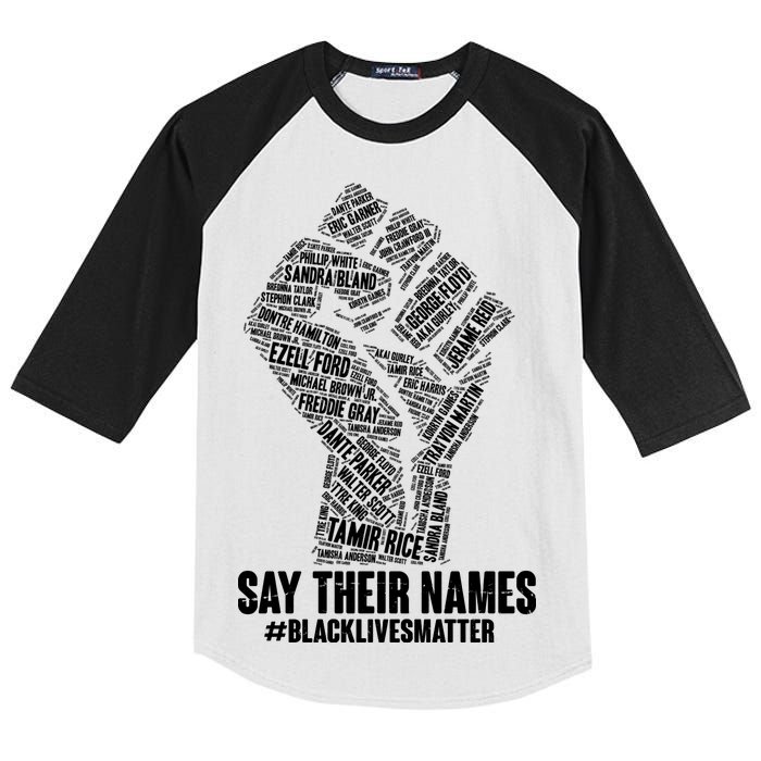 Say Their Names #BLACKLIVESMATTER Kids Colorblock Raglan Jersey