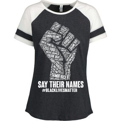 Say Their Names #BLACKLIVESMATTER Enza Ladies Jersey Colorblock Tee