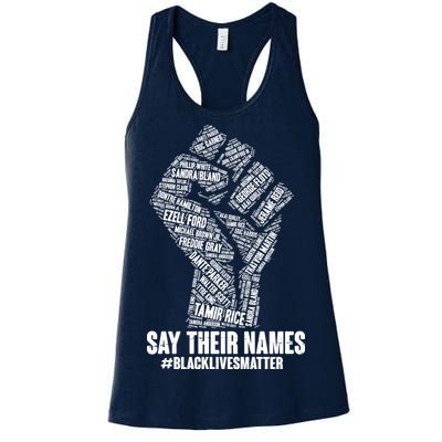 Say Their Names #BLACKLIVESMATTER Women's Racerback Tank