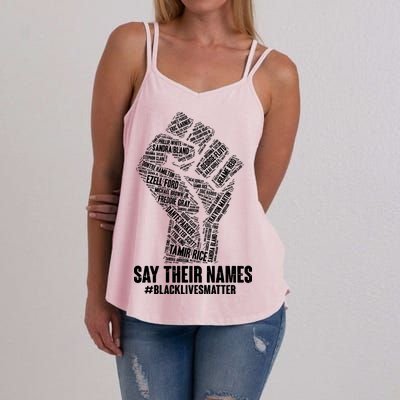 Say Their Names #BLACKLIVESMATTER Women's Strappy Tank