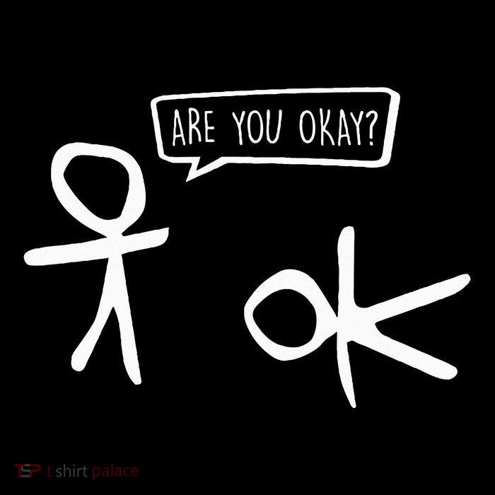 Stickman Are You Ok Cartoon Be Kind Good Help Support Sustainable Bucket Hat