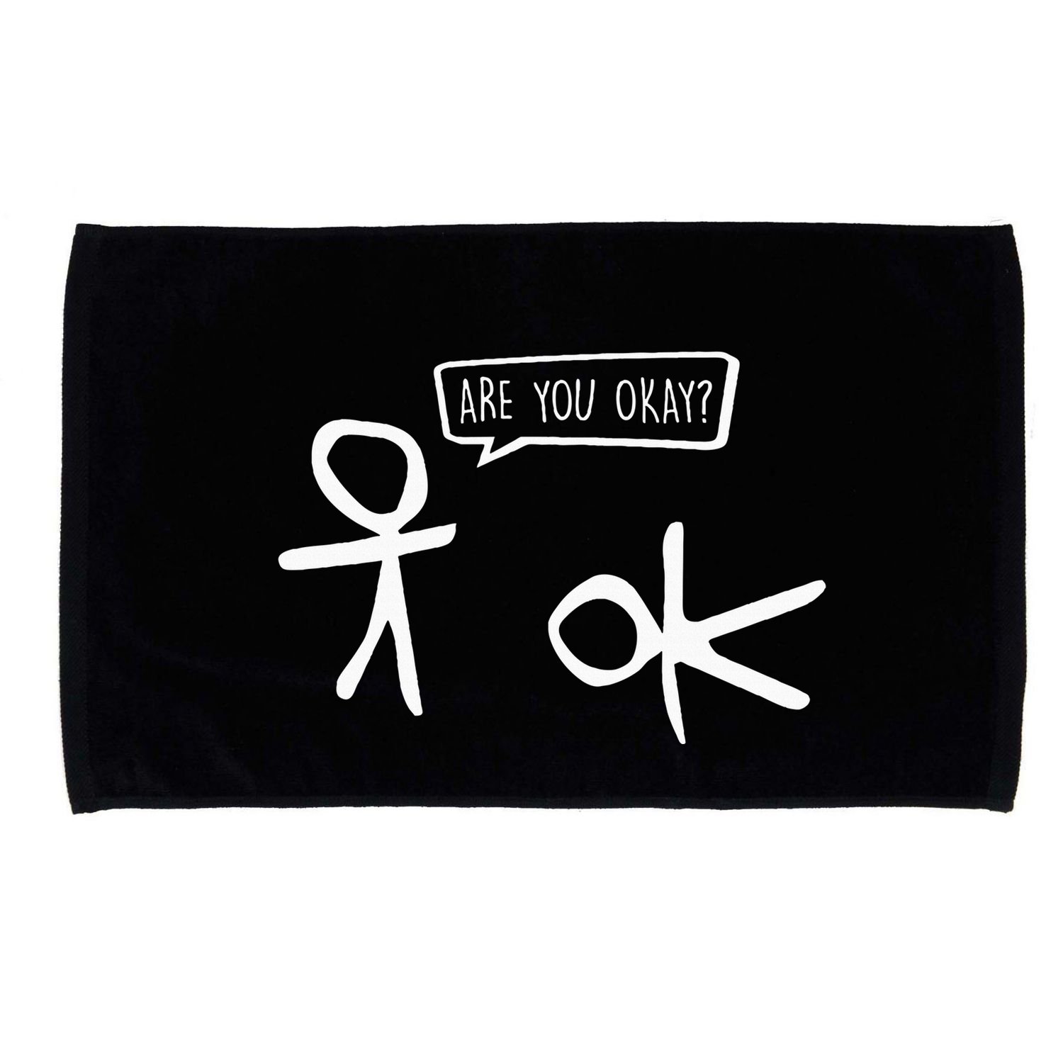 Stickman Are You Ok Cartoon Be Kind Good Help Support Microfiber Hand Towel