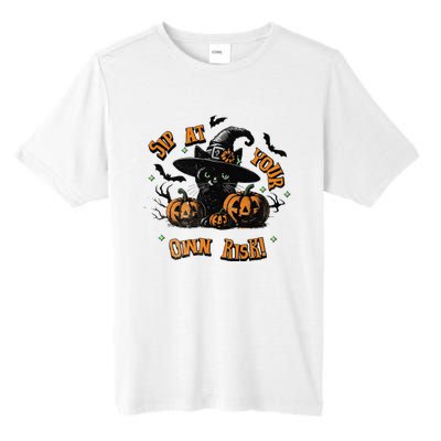 Sit At Your Own Risk Spooky Black Cat Witch Tall Fusion ChromaSoft Performance T-Shirt