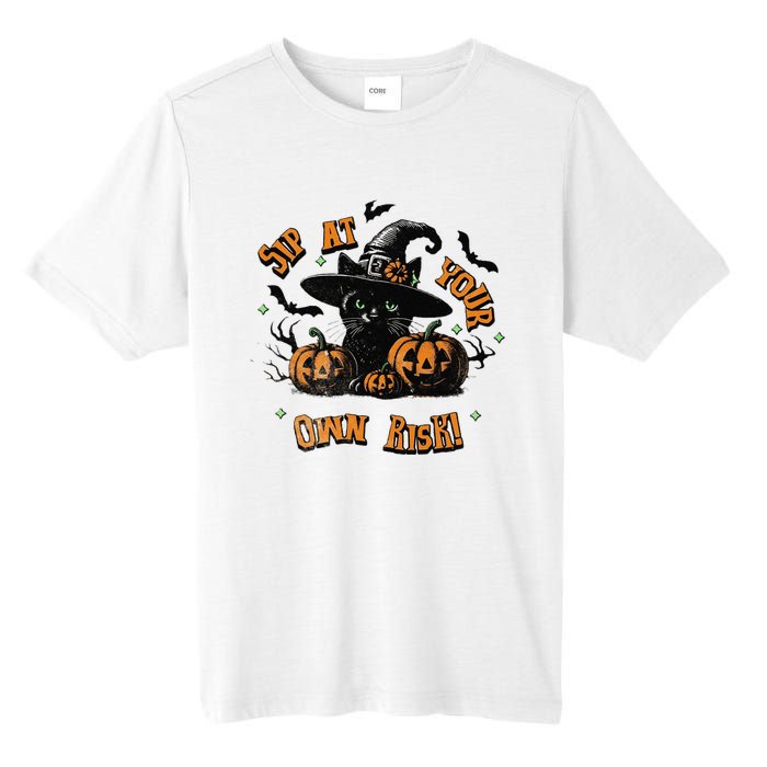 Sit At Your Own Risk Spooky Black Cat Witch Tall Fusion ChromaSoft Performance T-Shirt