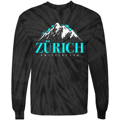 Swiss Alps Zurich Switzerland Tie-Dye Long Sleeve Shirt