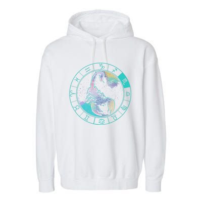 Scorpio Astrology Zodiac Horoscope Sign Gift Garment-Dyed Fleece Hoodie