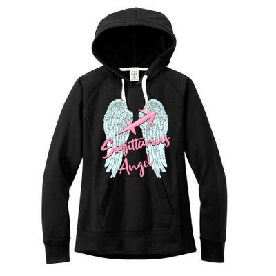 Sagittarius Angel Zodiac Sign With Angel Wings Gift Women's Fleece Hoodie