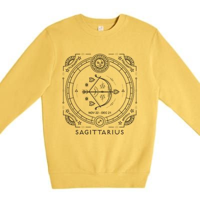 Sagittarius Astrological Zodiac Fire Sign Cute Gift Premium Crewneck Sweatshirt