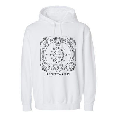 Sagittarius Astrological Zodiac Fire Sign Cute Gift Garment-Dyed Fleece Hoodie